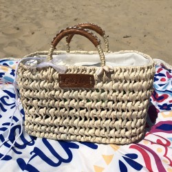 Petit panier en palmier nain & coquillage