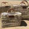 Large basket in dwarf palm & shell